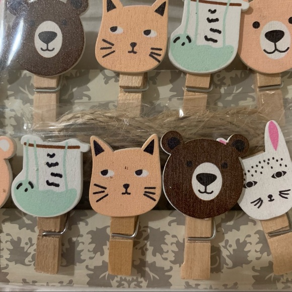 Animal Themed Wooden Clips set of 10 - Picture 5 of 7